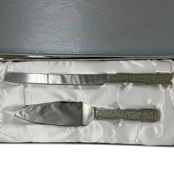 Sheridan Crystal Handle Stainless Steel Cake Knife & Server Set - Picture 7 of 10